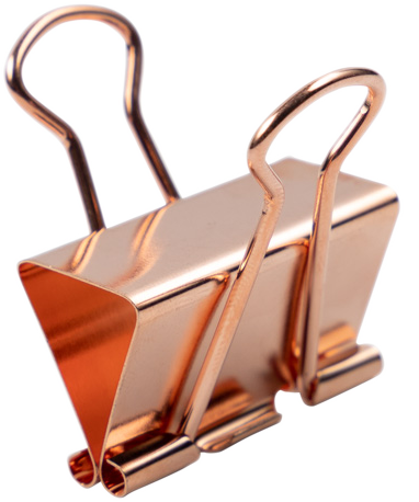 Rose Gold Medium 32mm Binder Clips - 15 Pack