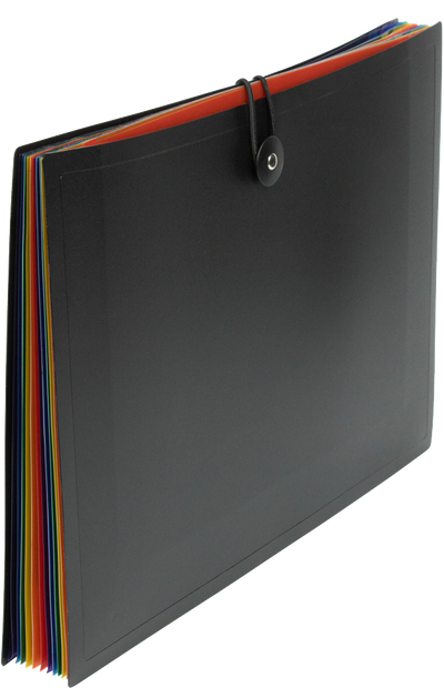 Black with Assorted Letter Size 12 Pocket Expanding Files (9 x 13)