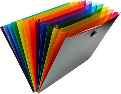 Black with Assorted Letter Size 12 Pocket Expanding Files (9 x 13)