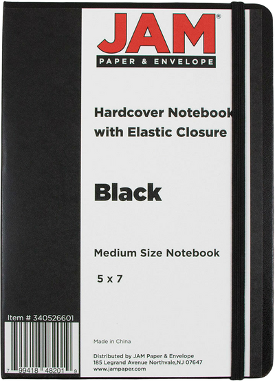 Black Medium 5 x 7 Notebooks (100 Lined Pages)