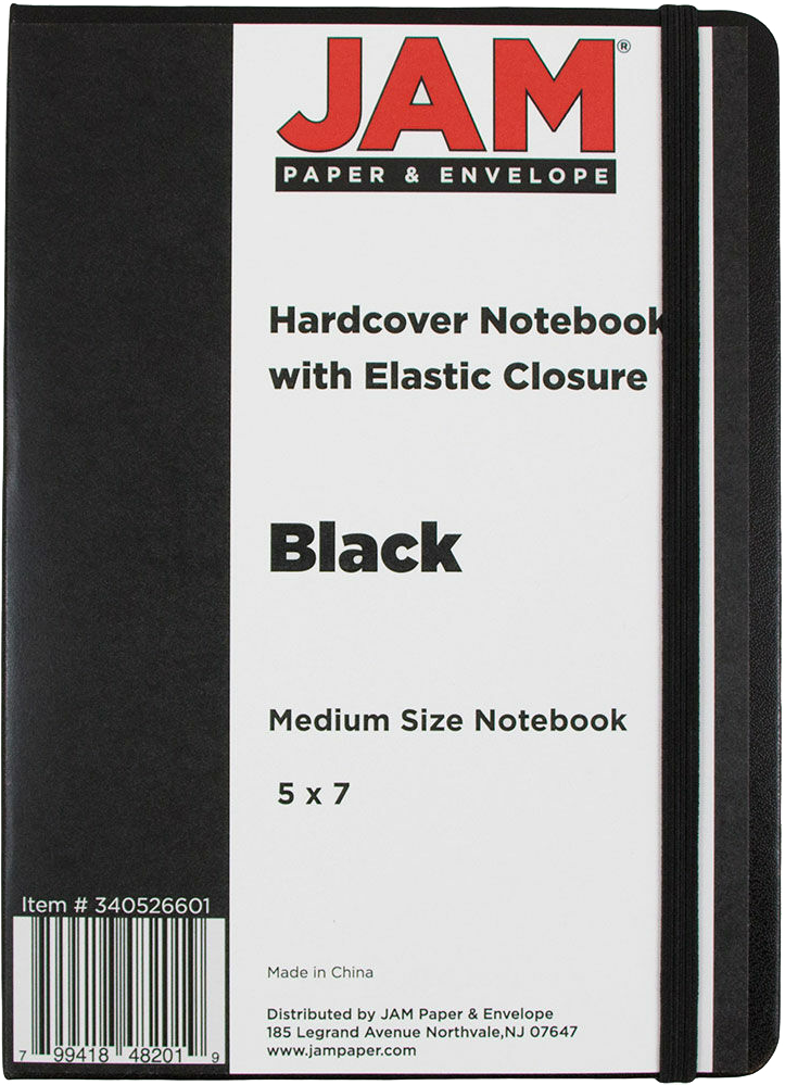 Black Medium 5 x 7 Notebooks (100 Lined Pages)