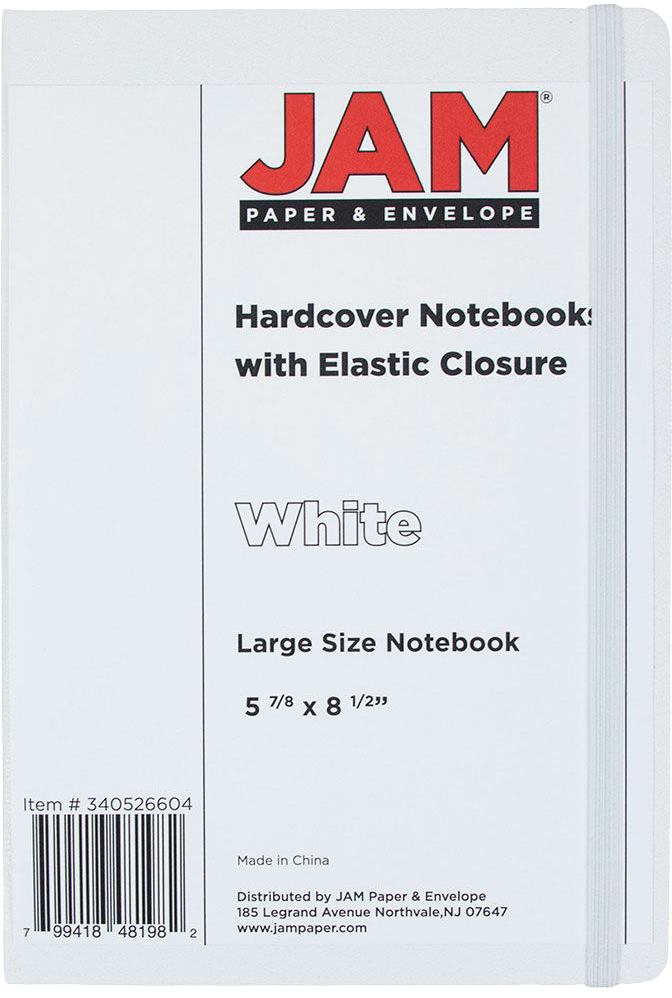 White Large 5 7/8 x 8 1/2 Notebooks (100 Lined Pages)