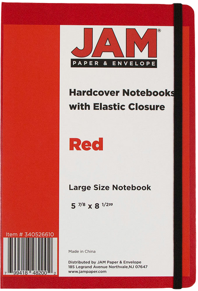 Red Large 5 7/8 x 8 1/2 Notebooks (100 Lined Pages)