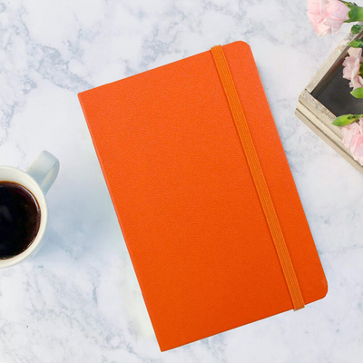 Sunburst Orange Large 5 7/8 x 8 1/2 Notebooks (70 Dotted Pages)