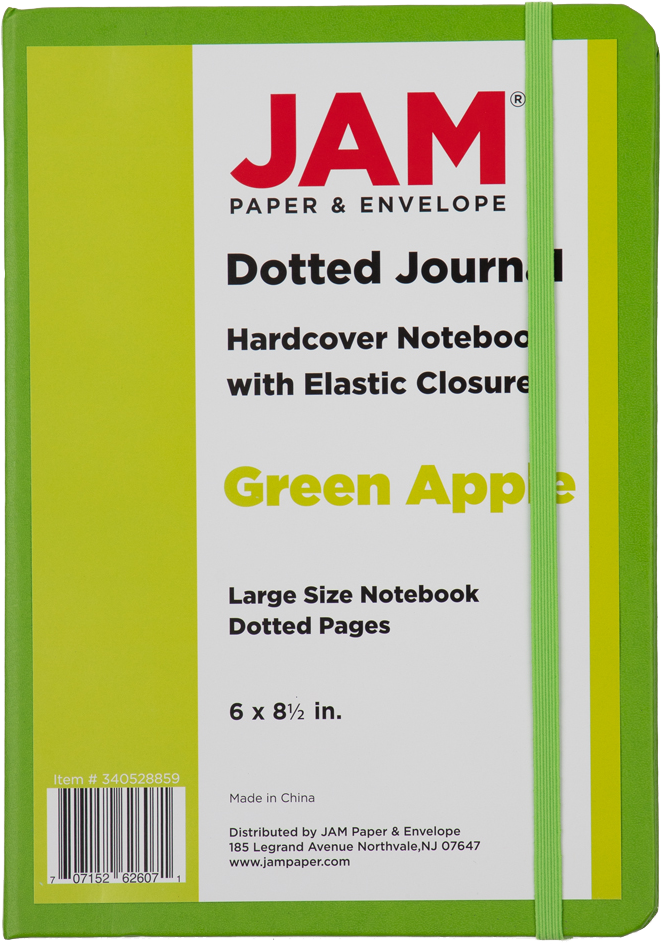 Green Apple Large 5 7/8 x 8 1/2 Notebooks (70 Dotted Pages)