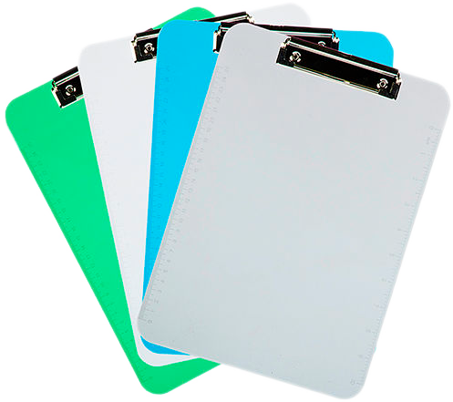 Assorted Industrial Letter Plastic Clipboards (9 x 12 1/2) - 4 Pack