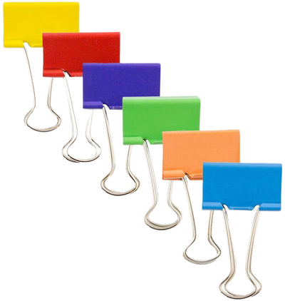 Assorted Large 41mm Binder Clips - 6 Packs of 12