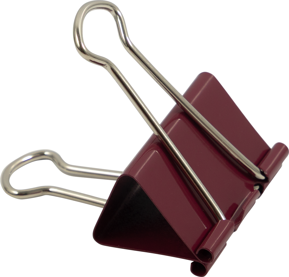Burgundy Large 41mm Binder Clips - 12 Pack