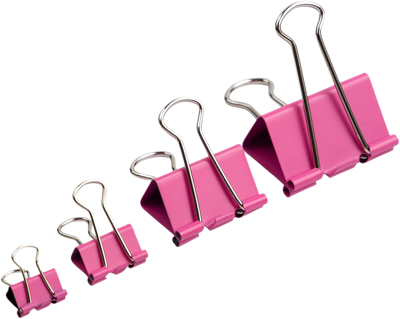 Pink Large 41mm Binder Clips - 12 Pack