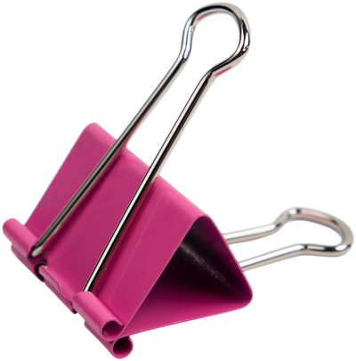 Pink Large 41mm Binder Clips - 12 Pack