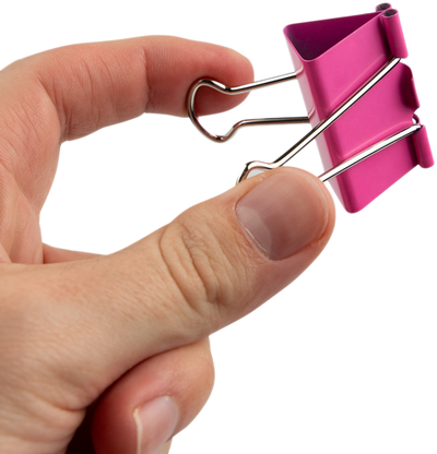 Pink Large 41mm Binder Clips - 12 Pack
