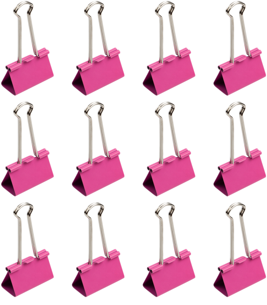 Pink Large 41mm Binder Clips - 12 Pack