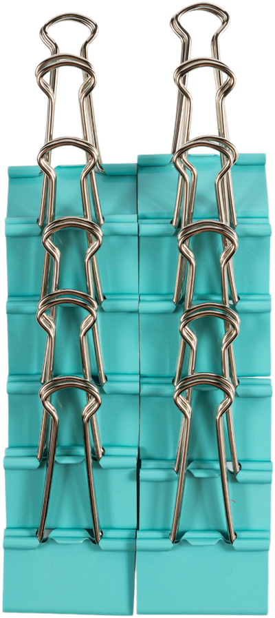 Teal Large 41mm Binder Clips - 12 Pack