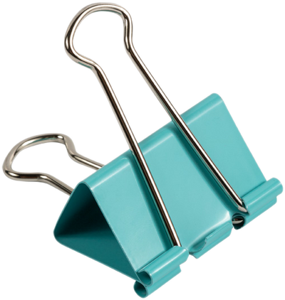 Teal Large 41mm Binder Clips - 12 Pack