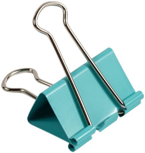 Teal Large 41mm Binder Clips - 12 Pack