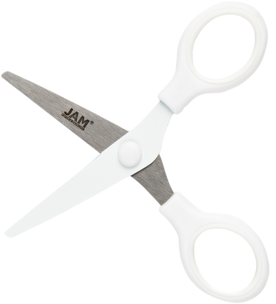 White Mini Soft Grip Scissors