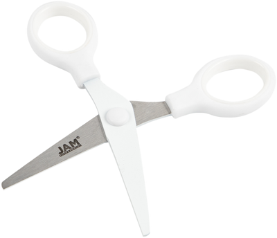 White Mini Soft Grip Scissors