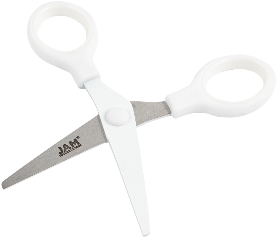 White Mini Soft Grip Scissors