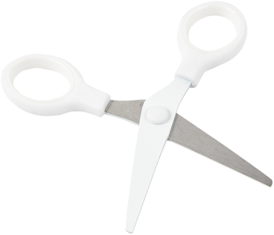 White Mini Soft Grip Scissors