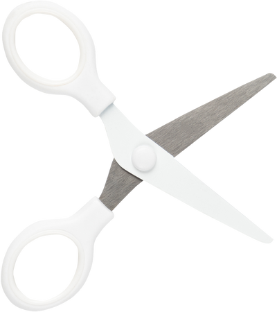 White Mini Soft Grip Scissors