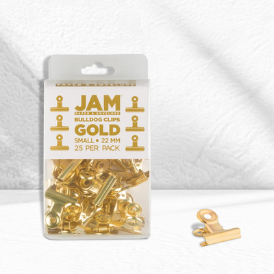 Gold Small 22mm Bulldog Clips - 25 Pack