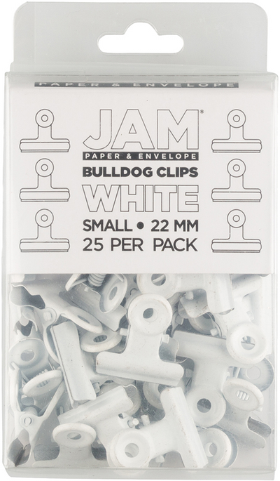 White Small 22mm Bulldog Clips - 25 Pack