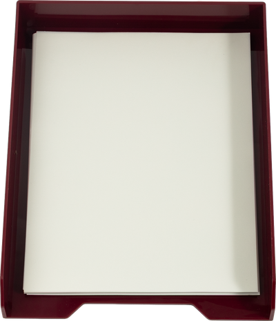 Burgundy Letter Paper Tray Desk Organizer