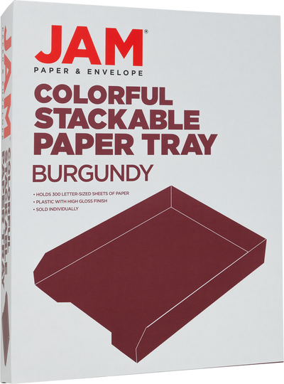 Burgundy Letter Paper Tray Desk Organizer