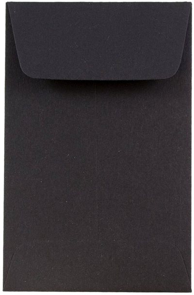 Smooth Midnight Black 32lb #1 Coin Envelopes (2 1/4 x 3 1/2)