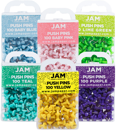 Fashion Assorted Standard Pushpins - 6 Packs of 100