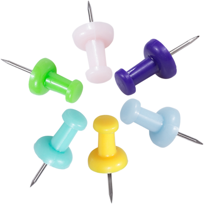 Fashion Assorted Standard Pushpins - 6 Packs of 100