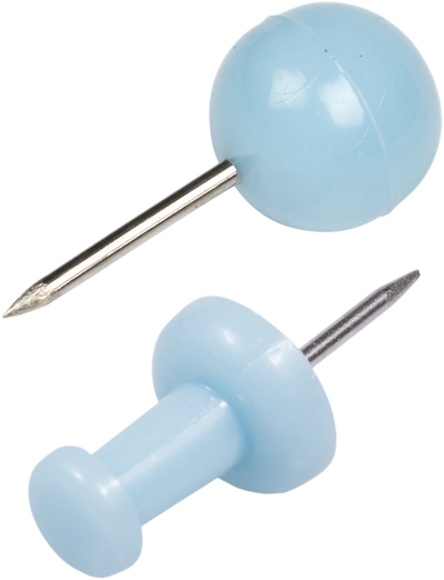 Baby Blue Round & Standard Pushpins - 2 Packs of 100