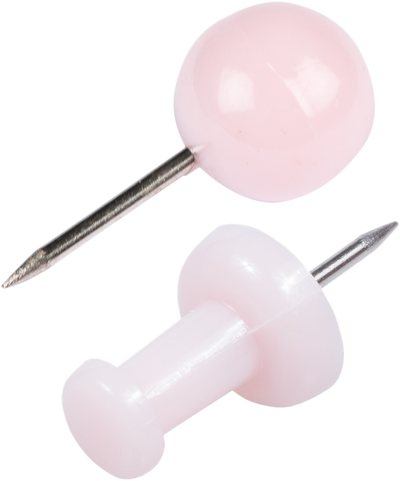 Baby Pink Round & Standard Pushpins - 2 Packs of 100