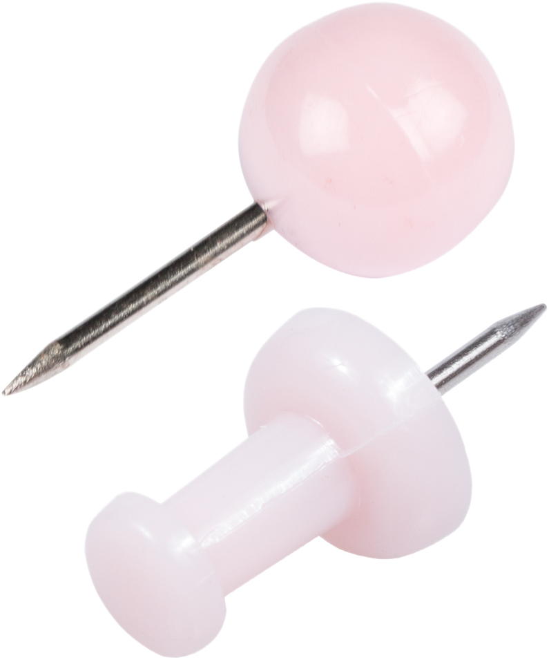 Baby Pink Round & Standard Pushpins - 2 Packs of 100
