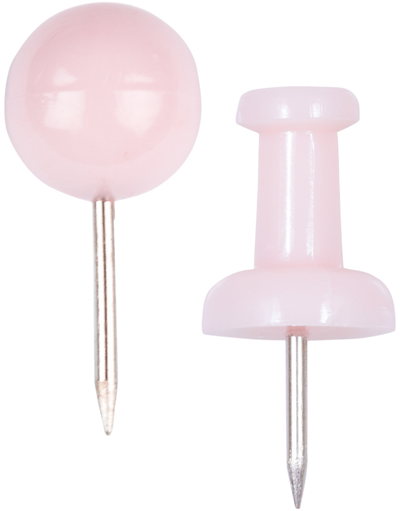 Baby Pink Round & Standard Pushpins - 2 Packs of 100