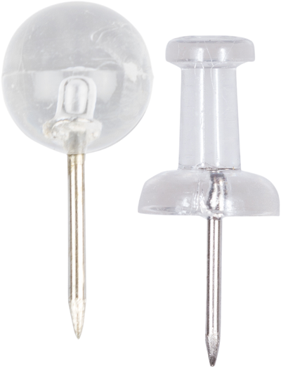 Clear Round & Standard Pushpins - 2 Packs of 100