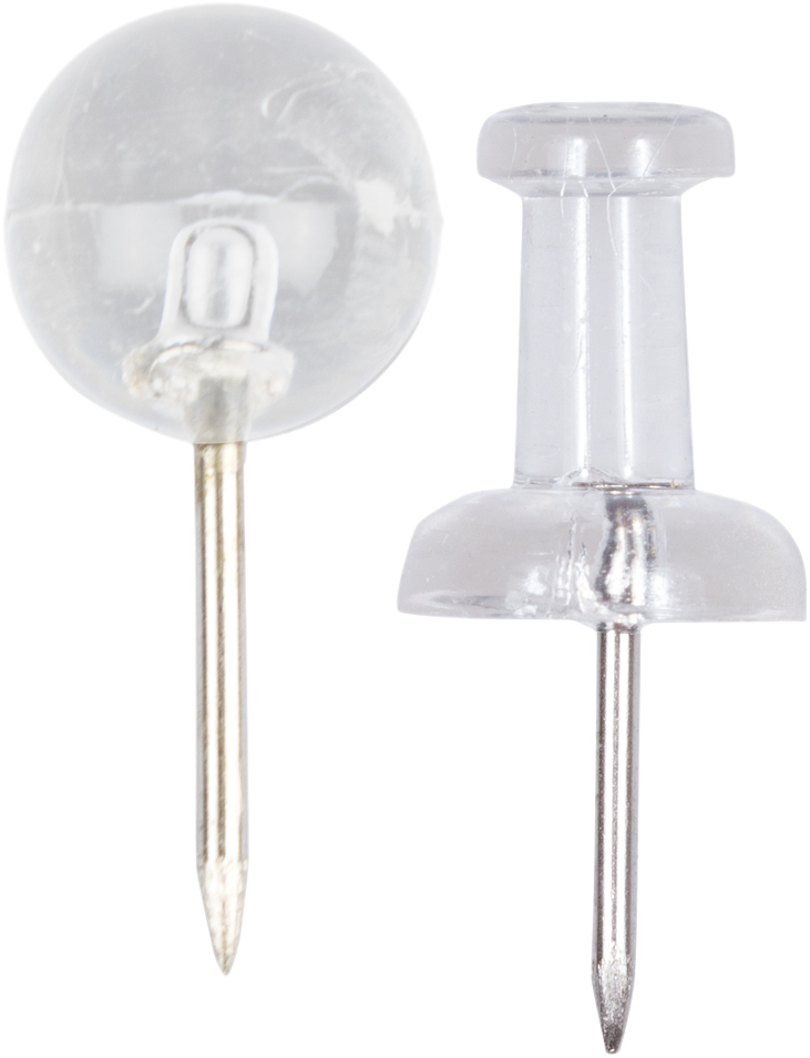 Clear Round & Standard Pushpins - 2 Packs of 100