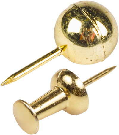 Gold Round & Standard Pushpins - 2 Packs of 100