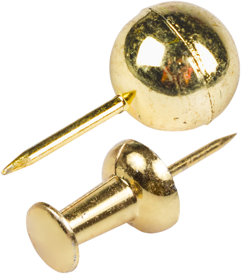 Gold Round & Standard Pushpins - 2 Packs of 100