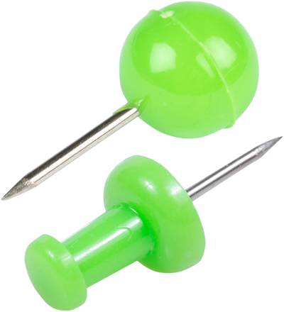 Lime Green Round & Standard Pushpins - 2 Packs of 100