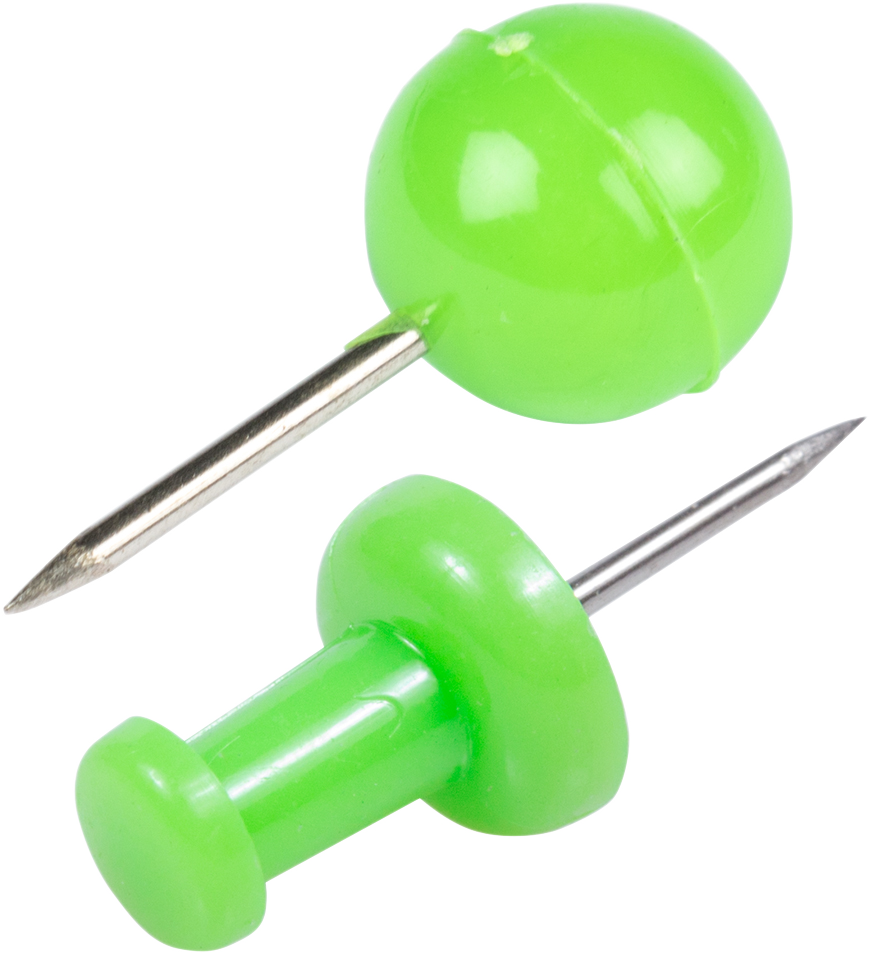 Lime Green Round & Standard Pushpins - 2 Packs of 100