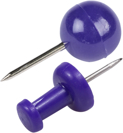 Purple Round & Standard Pushpins - 2 Packs of 100