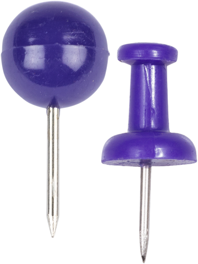 Purple Round & Standard Pushpins - 2 Packs of 100