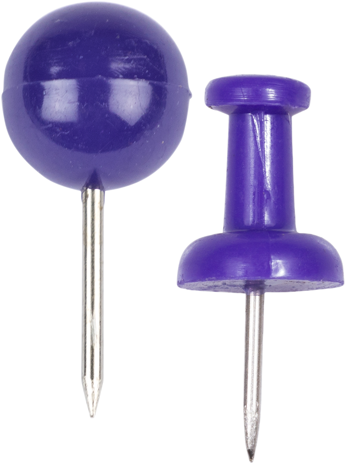 Purple Round & Standard Pushpins - 2 Packs of 100