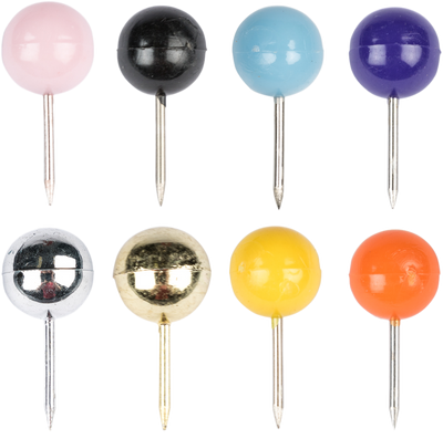 Premium Assorted Round Pushpins - 800 Pack