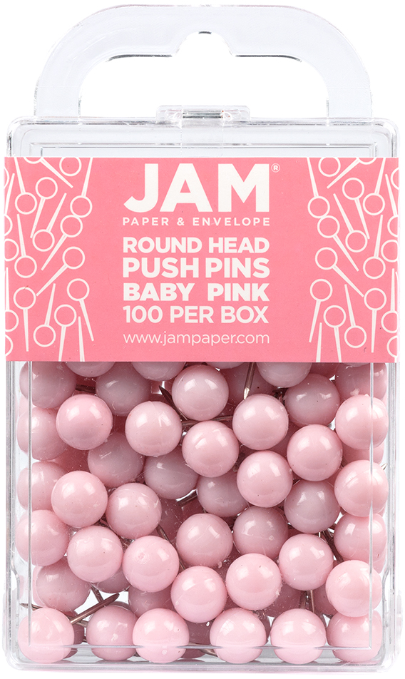 Baby Pink Round Pushpins - 100 Pack