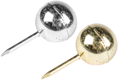 Gold and Silver Round Pushpins - 200 Pack