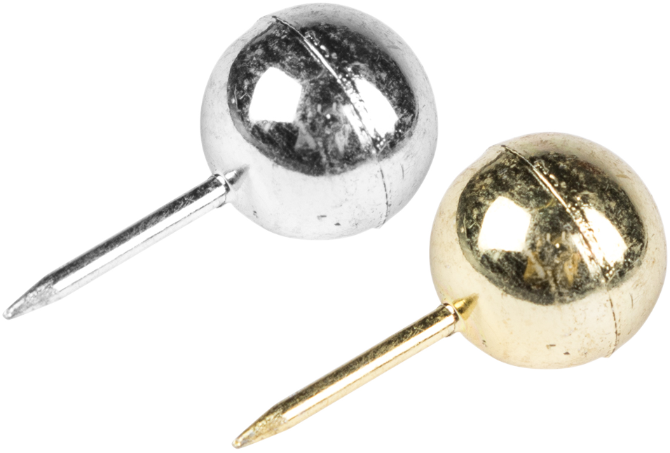 Gold and Silver Round Pushpins - 200 Pack