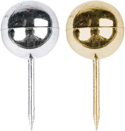 Gold and Silver Round Pushpins - 200 Pack