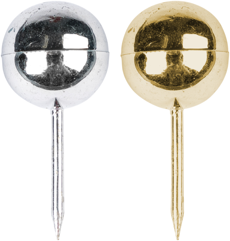 Gold and Silver Round Pushpins - 200 Pack